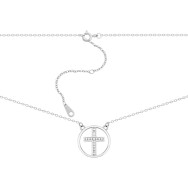 Серебряное колье Крестик с фианитами (1NE55608)