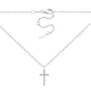 Серебряное колье Крестик с фианитами (1NE58190-CZ)