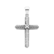 Серебряный крестик с фианитами (1PE44951)