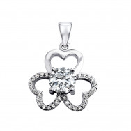 Серебряная подвеска Клевер с фианитами (1PE64799)