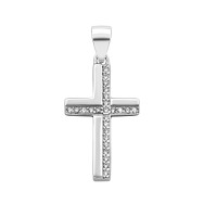 Серебряный крестик с фианитами (1PE68283)