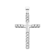 Серебряный крестик с фианитами (1PE68848)
