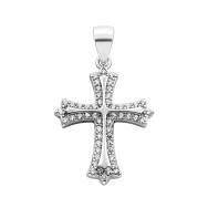 Серебряный крестик с фианитами (1PE69525)