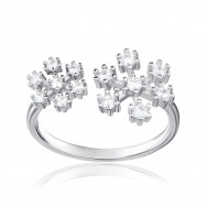 Серебряное кольцо «Снежинка» с фианитами. (1RI38839-R/12/1)
