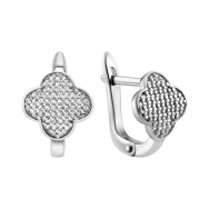 Серебряные серьги с фианитами (20645)