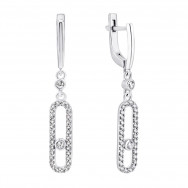Серебряные серьги-подвески c фианитами (2193/1р-CZ)