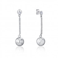 Серебряные серьги-пуссеты с фианитами (2E23006-9-E/12/1)