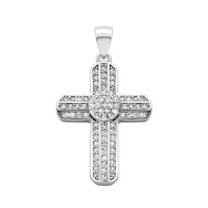 Серебряный крестик с фианитами (2P11165)
