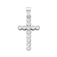 Серебряный крестик с фианитами (2P14491)