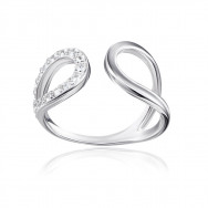 Серебряное кольцо с фианитами.  (2R19495-R/12/1)