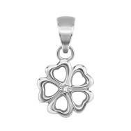 Серебряная подвеска Цветок с бриллиантом (3004/1р-BR)