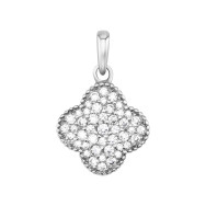 Серебряная подвеска Клевер с фианитами (30242)