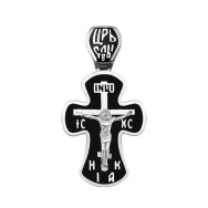 Серебряный крестик с эмалью. Распятие Христа (3104 Р)