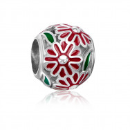 Серебряная бусина шарм с эмалью. Артикул 35137/12/1/957