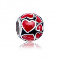 Серебряная бусина шарм с эмалью. Артикул 35139/12/1/355