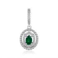 Серебряная подвеска с агатом и фианитами 3627р-GAG