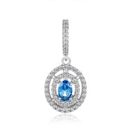 Серебряная подвеска с кварцем и фианитами 3627р-QLB