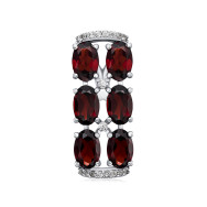 Серебряная подвеска с гранатом и фианитами (3897р-GARN)
