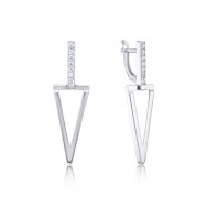Серебряные серьги-подвески с фианитами (40560/12/1/46)