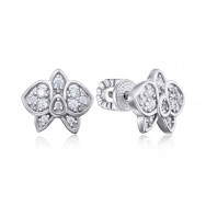 Серебряные пуссеты с фианитами (40632/12/1/927)