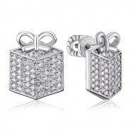Серебряные пуссеты с фианитами (40769/12/1/1)