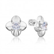 Серебряные серьги-пуссеты с фианитами (41033/12/1/22)