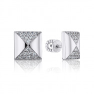 Серебряные серьги-пуссеты с фианитами (41113/12/1/36)