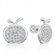 Серебряные серьги-пуссеты с фианитами (41129/12/1/42)