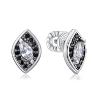 Серебряные серьги-пуссеты с фианитами (41299/12/1/4307)
