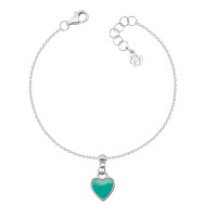 Серебряный браслет Сердце с емалью (4141ebir)