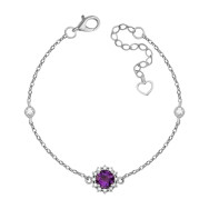 Серебряный браслет с аметистом и фианитами (4219р-AMET)