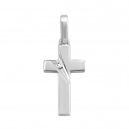Серебряный крестик с фианитом (500861-Кр.Р)