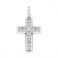 Серебряный крестик с фианитами (500873-Кр.Р л.к)