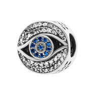 Серебряная бусина шарм с фианитами (580479гб)
