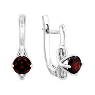 Серебряные серьги с гранатом (583/гр с б/з род)