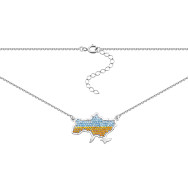 Серебряное колье Украина с фианитами (6508)