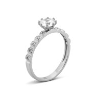 Серебряное кольцо с фианитами (657к/род)