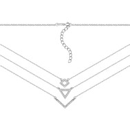 Серебряное колье с фианитами (660/3кол род)