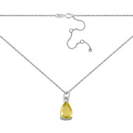 Серебряное колье с хризолитом (703Кол.х.Rh)