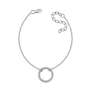 Серебряный браслет с фианитами (75207б)