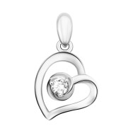 Серебряная подвеска Сердце с фианитом (7PE39867)
