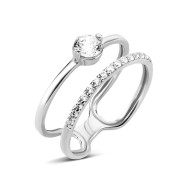 Серебряное кольцо с фианитами (81772б)