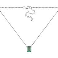 Серебряное колье с зеленым кварцем (8181р-QGR)