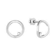 Серебряные серьги-пуссеты с фианитами (82872б)