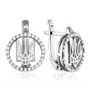 Серебряные серьги с фианитами  82883б