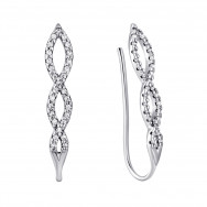 Серебряные серьги-каффы с фианитами (920093б)