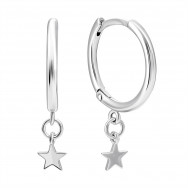 Серебряные серьги-подвески Звезда (920180 04)
