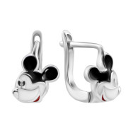 Серебряные серьги Микки Маус с эмалью (9520078чб)
