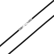 Ювелирный шнурок с серебряным замком (КС-1125ч(т))