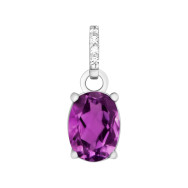 Серебряная подвеска с аметистом и фианитами (п1272аметRh)